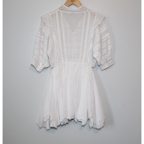 FP One Free People Sydney Dress Ivory Crochet Lace No Belt Womens Size XS H14560 - Picture 11 of 16